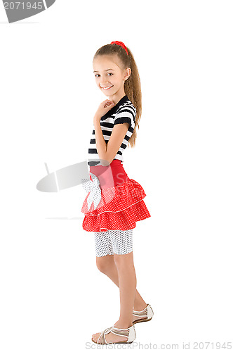 Image of The girl in the red skirt