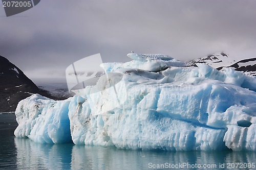 Image of Iceberg close the Monaco glacier Spitsbergen