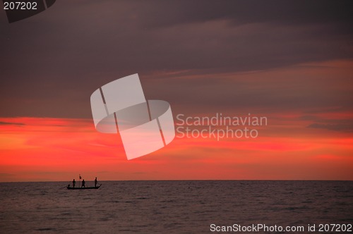 Image of Working late at sea