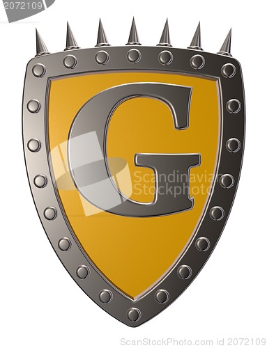 Image of shield with letter