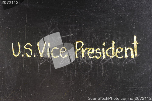 Image of President written on chalkboard 