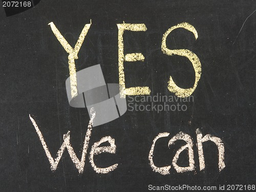 Image of Chalk drawing - Yes we can 