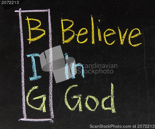 Image of Acronym of BIG - Believe in God