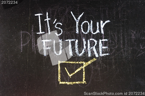 Image of Vote written on blackboard 