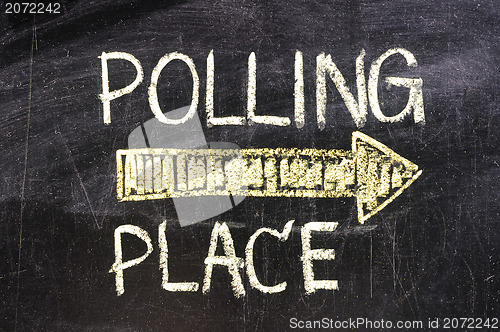 Image of Polling Place on blackboard