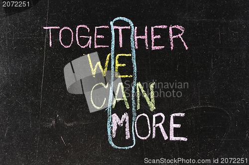 Image of Chalk drawing - TEAM: Together,We, Can, More