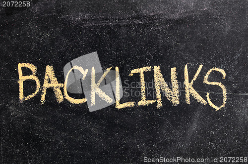 Image of Backlinks  handwritten with white chalk on a blackboard 
