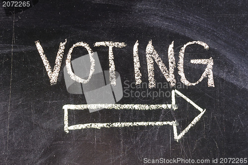 Image of Vote written on blackboard 