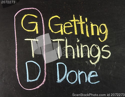 Image of Acronym of GTD for Getting Things Done