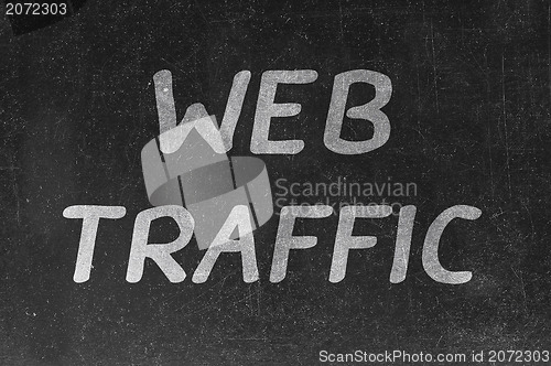 Image of WEB TRAFFIC concept , on blackboard 