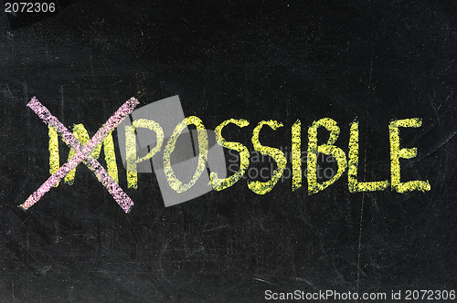 Image of Chalkboard writing - concept of impossible or possible 