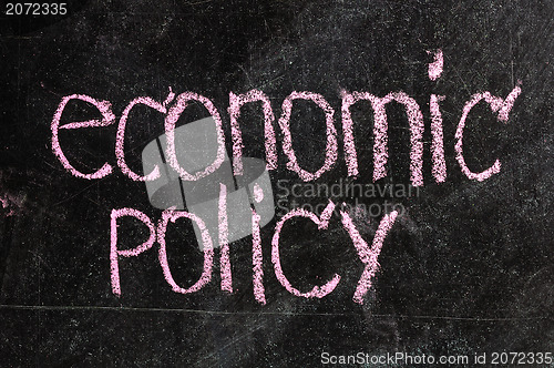 Image of business ECONOMIC POLICY written on blackboard 