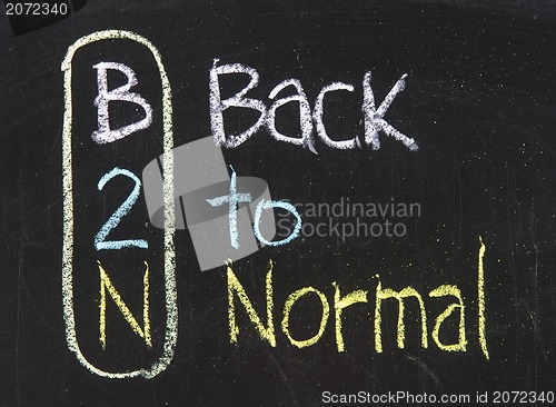 Image of  Acronym of B2N - Back to Normal
