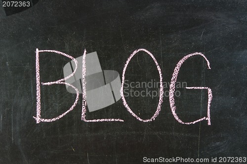 Image of Blog handwritten with white chalk on a blackboard 