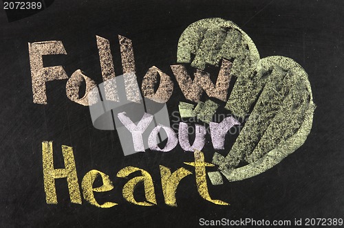 Image of Conceptional chalk drawing - Follow your heart 