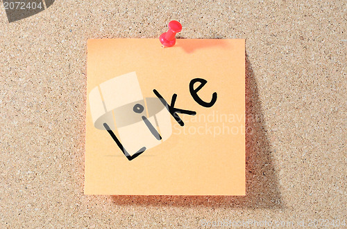 Image of LIKE sticky notes, postit isolated on  background 