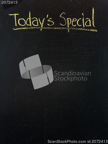 Image of blackboard today special 