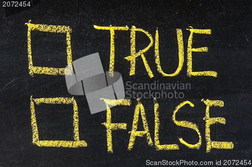 Image of True and false check boxes