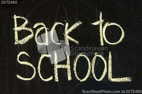 Image of  Back to school written on a blackboard