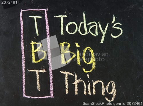 Image of Acronym of TBT for Today's Big Thing