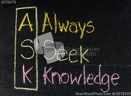 Image of Acronym of ASK - Always seek knowledge