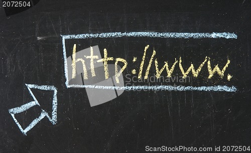 Image of Chalk writing - Visiting web site 