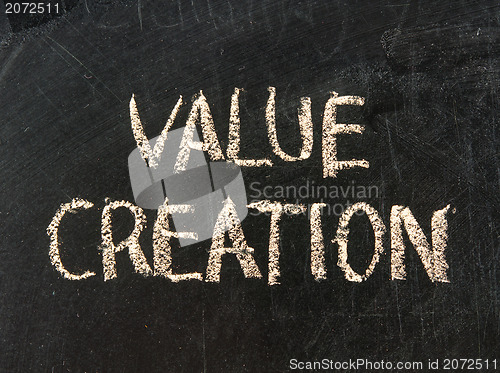 Image of The concept of value creation on blackboard