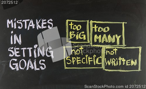 Image of mistakes in setting goals