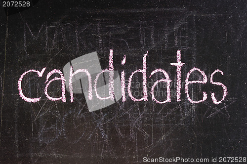 Image of Candidates written on blackboard 