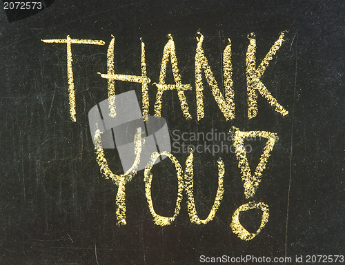 Image of Thank you blackboard sign. 