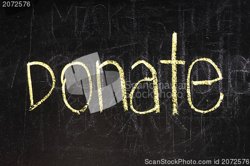 Image of Donate written on blackboard 