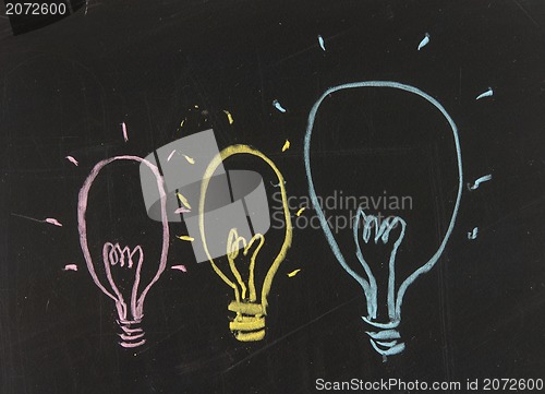 Image of Conceptional chalk drawing - Group of lamps 