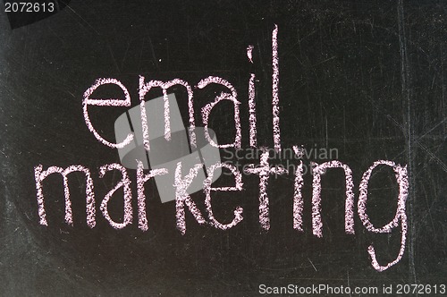 Image of Marketing concept: Email marketing on blackboard 