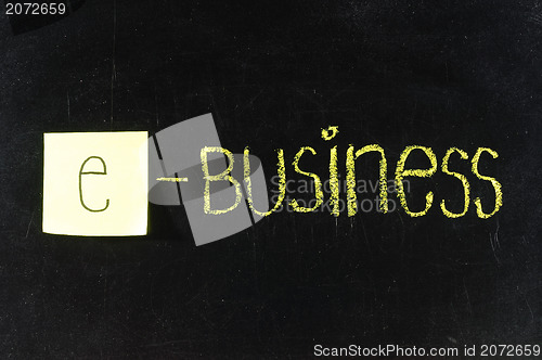 Image of e business  on blackboard 