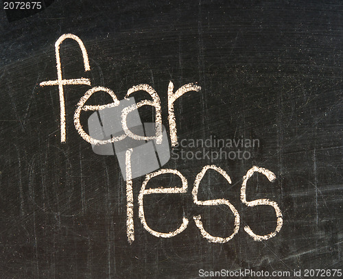 Image of Chalk drawing - Concept of fearless 