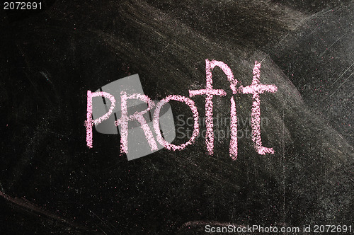 Image of business PROFIT written on blackboard 