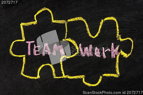 Image of teamwork puzzle concept