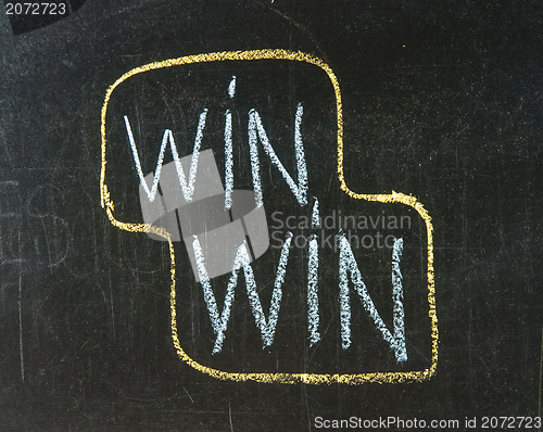 Image of Chalk drawing - Win win concept 