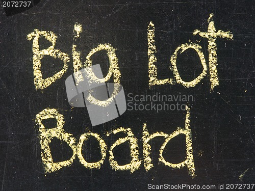 Image of BIG LOT BOARD words