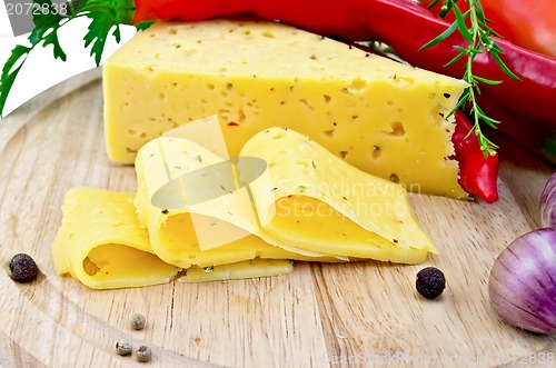 Image of Cheese with pepper and herbs