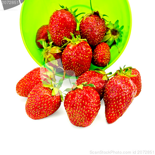 Image of Strawberries in a green plastic cup