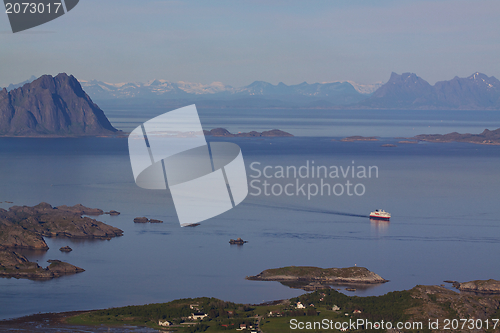 Image of Cruise ship on norwegian coast