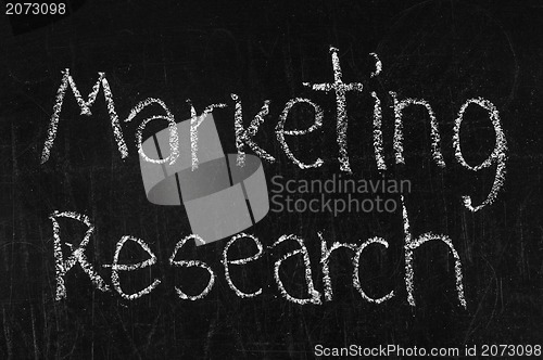 Image of marketing research written on blackboard background high resolution 