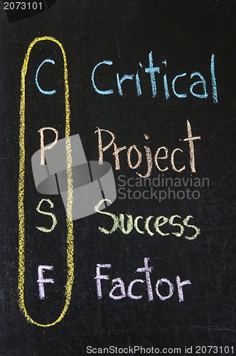 Image of CPSF acronym Critical Project Success Factor