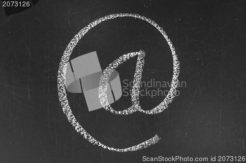 Image of  Internet symbol on a  chalkboard