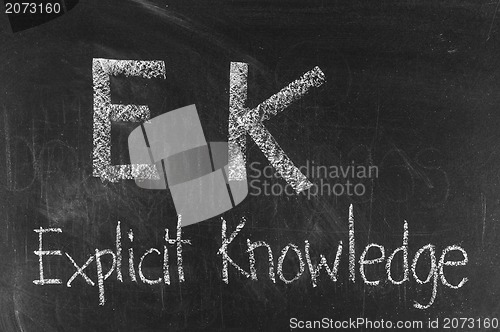 Image of EK concept written on blackboard background high resolution 