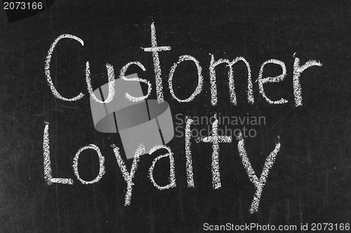 Image of CUSTOMER LOYALTY written on blackboard background high resolution 