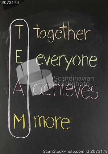 Image of teamwork concept on blackboard