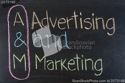 Image of A&M acronym Advertising and Marketing