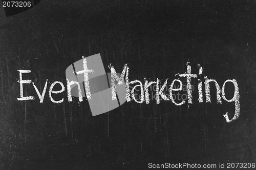 Image of EVENT MARKETING written on blackboard background high resolution 